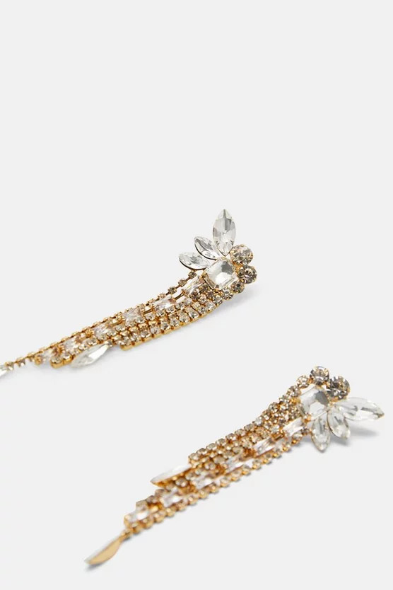 Diamante Drop Earrings | Karen Millen UK + IE + DE + NL