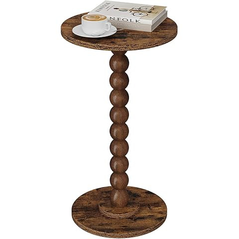 Solid Wood Drink Table, Rubber Wood‌ Small Round Side Table for Small Spaces, Martini Tables, P... | Amazon (US)