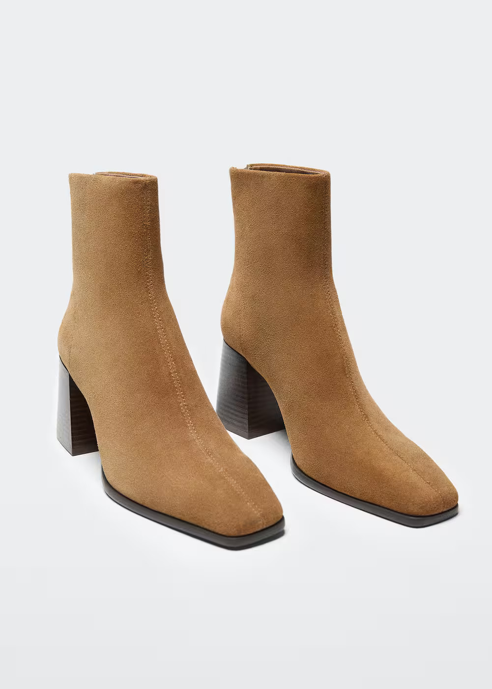 Heel suede ankle boot -  Women | Mango USA | MANGO (US)