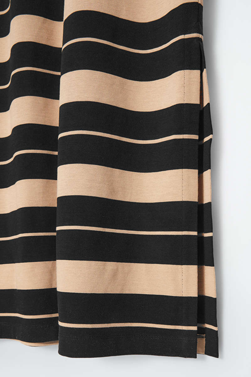 STRIPED MIDI T-SHIRT DRESS - BEIGE / STRIPED - Dresses - COS | COS (US)