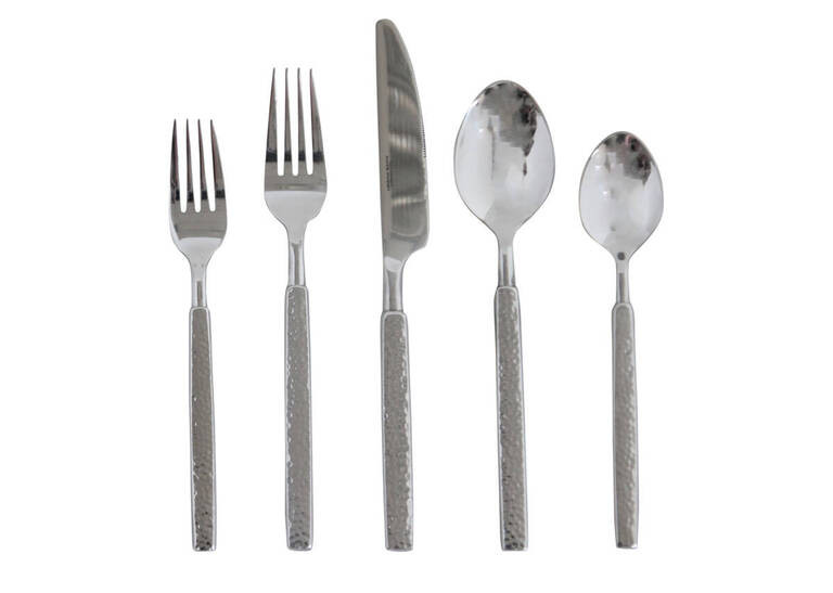 Hammered 5pc Cutlery Set Silver | Urban Barn
