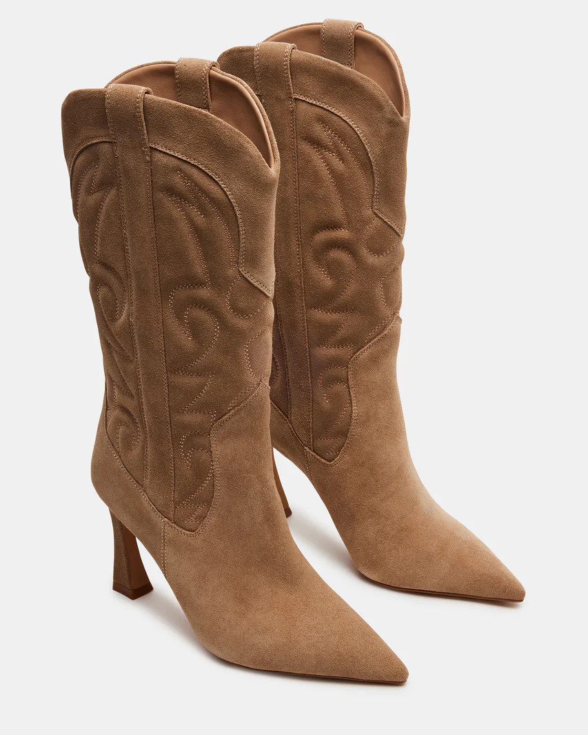 HOLSTER Sand Suede Pointed Toe Western Boot | Women's Boots | Steve Madden (US)