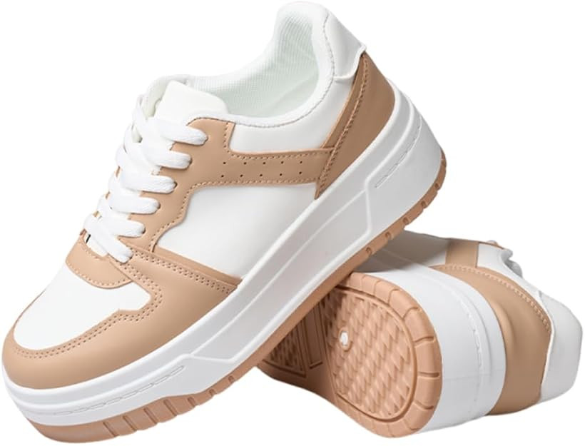 Chouiss Fashionable Women's Color Blocked Thick Soled Casual Sports Shoes, Versatile Lace Up Spon... | Amazon (US)