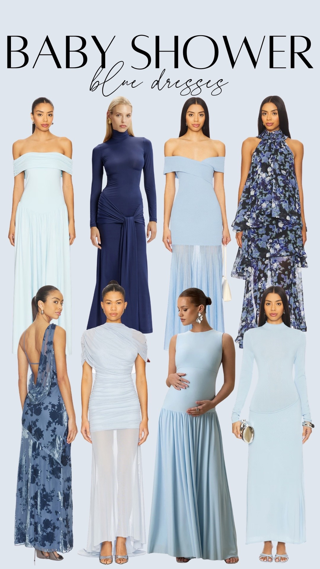 Blue baby shower dresses for the mom to be or guest! Great for spring/summer weddings too

#LTKBump #LTKWedding #LTKBaby