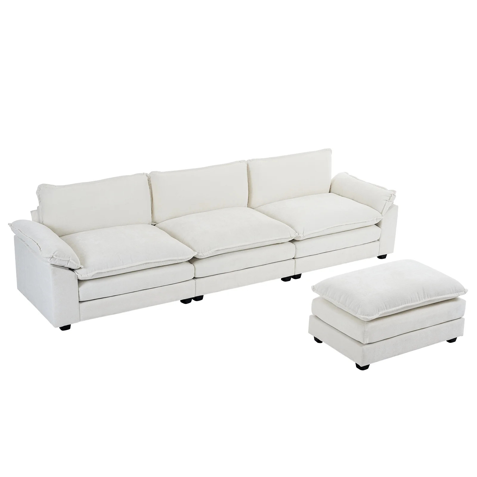 UBesGoo Convertible Sectional Sofa with Chaise L Shaped Couch with Ottoman Reversible 3-Seat Sofa... | Walmart (US)