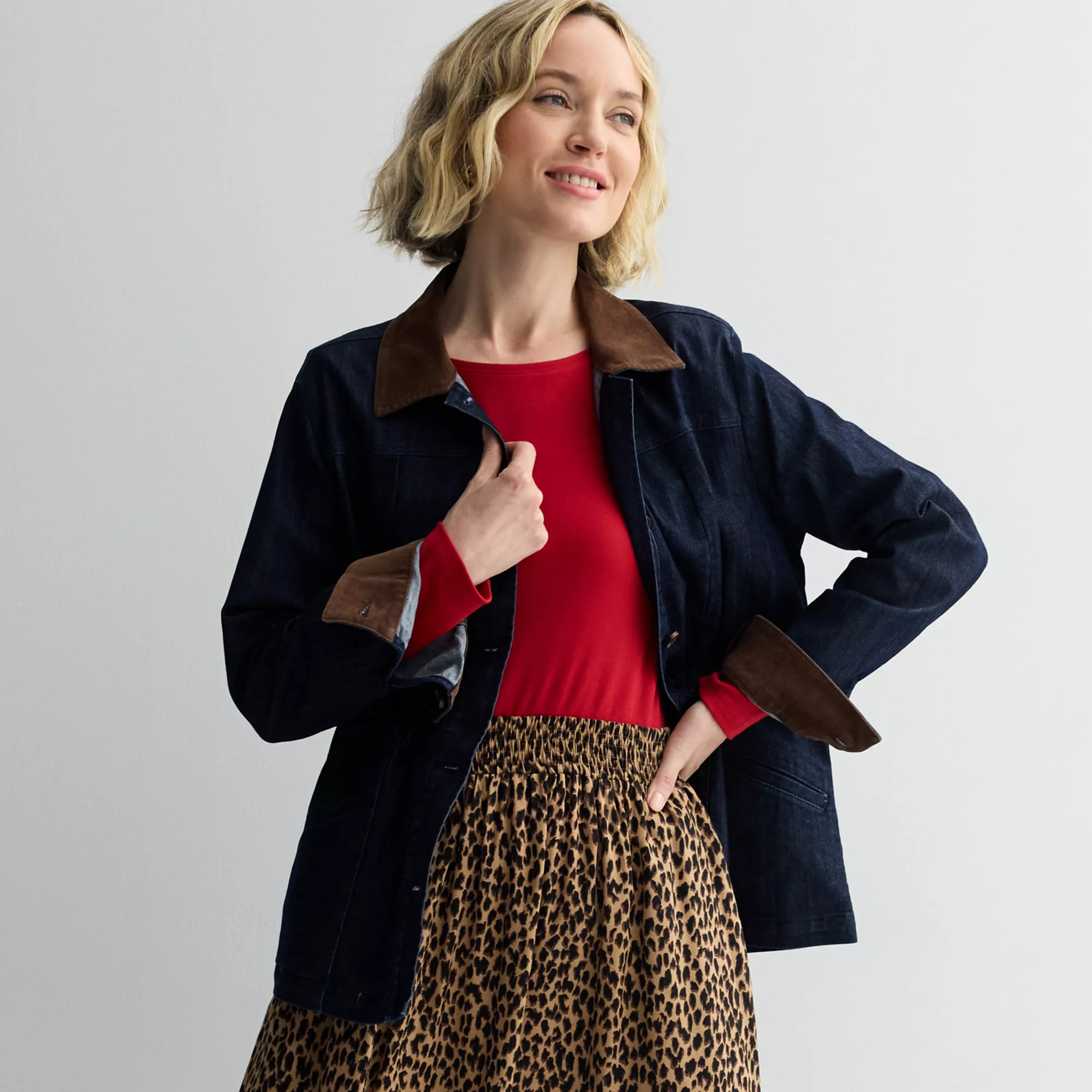 Women's Croft & Barrow® Denim Barn Coat | Kohl's