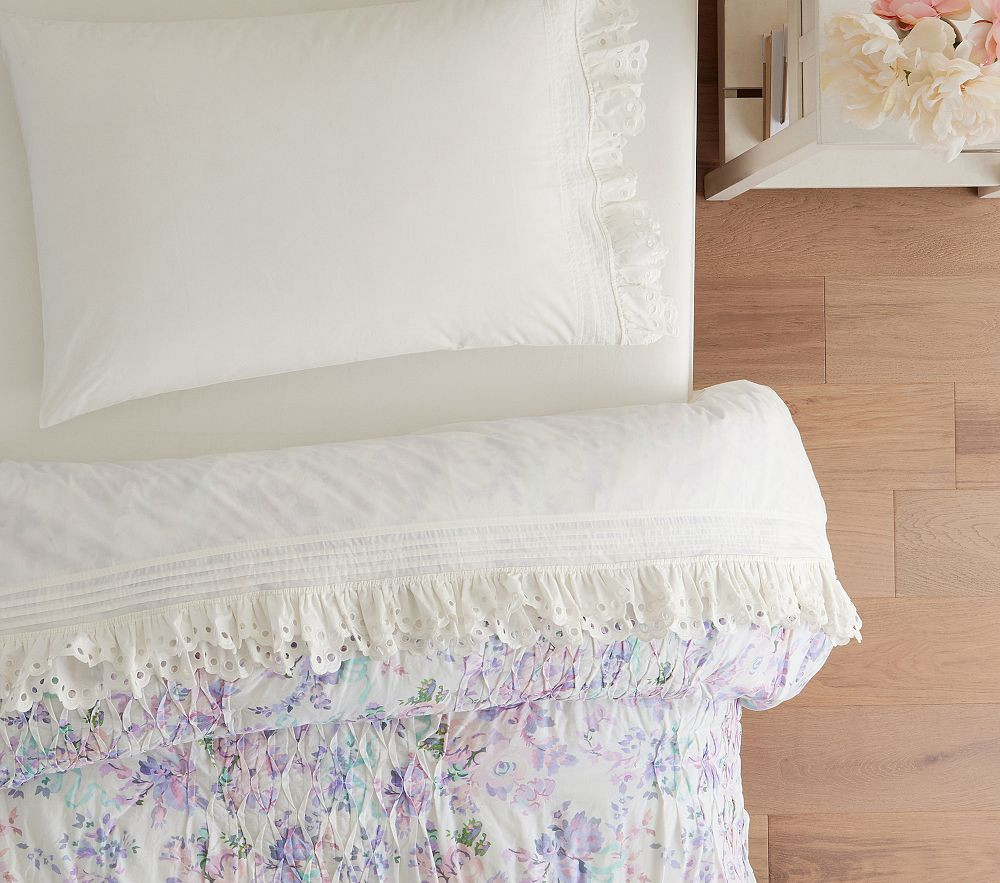 LoveShackFancy Eyelet Ruffle Cotton Sheet Set | Pottery Barn Kids