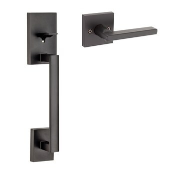 Kwikset Signature Series San Clemente Iron Black Single-Cylinder Deadbolt Entry Door Handleset wi... | Lowe's