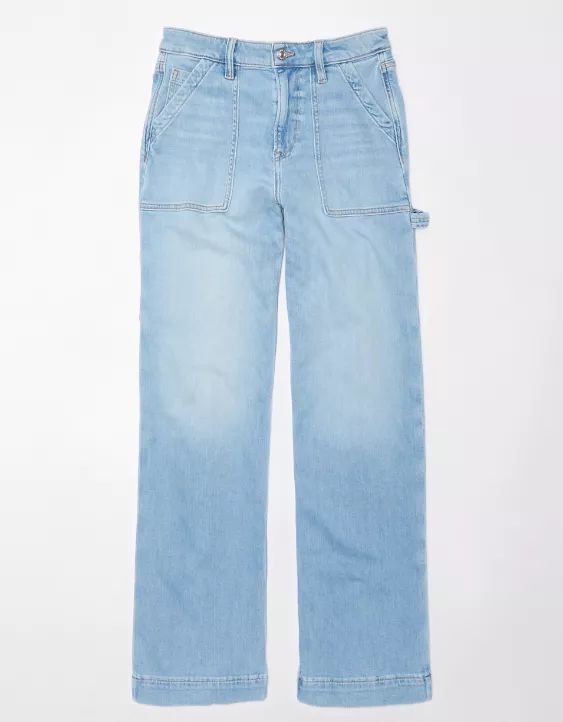 AE Dreamy Drape Stretch Super High-Waisted Baggy Wide-Leg Jean | American Eagle Outfitters (US & CA)