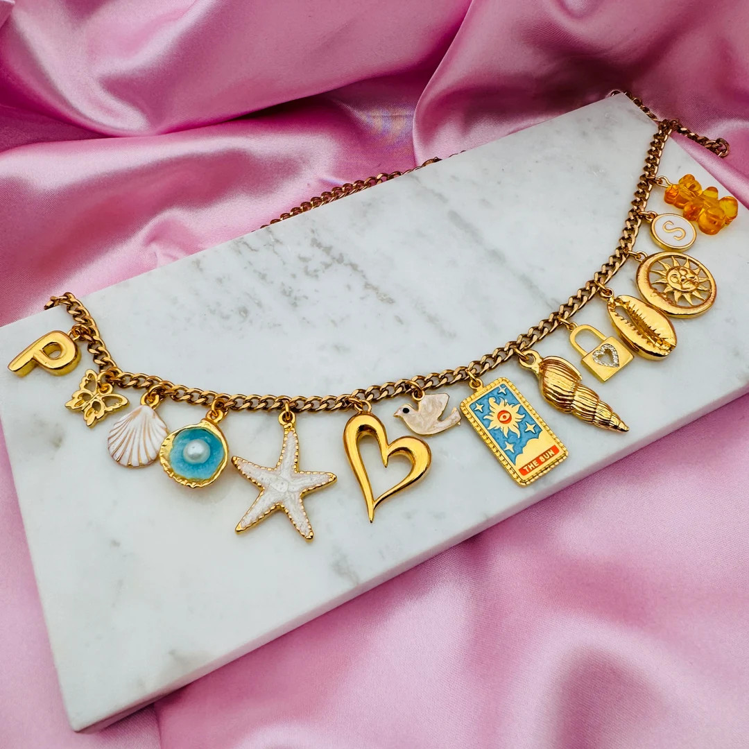 Customizable Charm Necklace,pick Your Charms,design Your Own Personalized Story Jewelry,initial C... | Etsy (US)