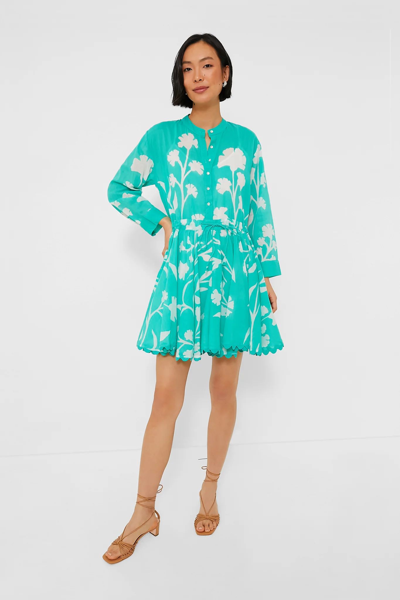 Jade Long Sleeve Beach Dress in Majorelle Print | Tuckernuck (US)