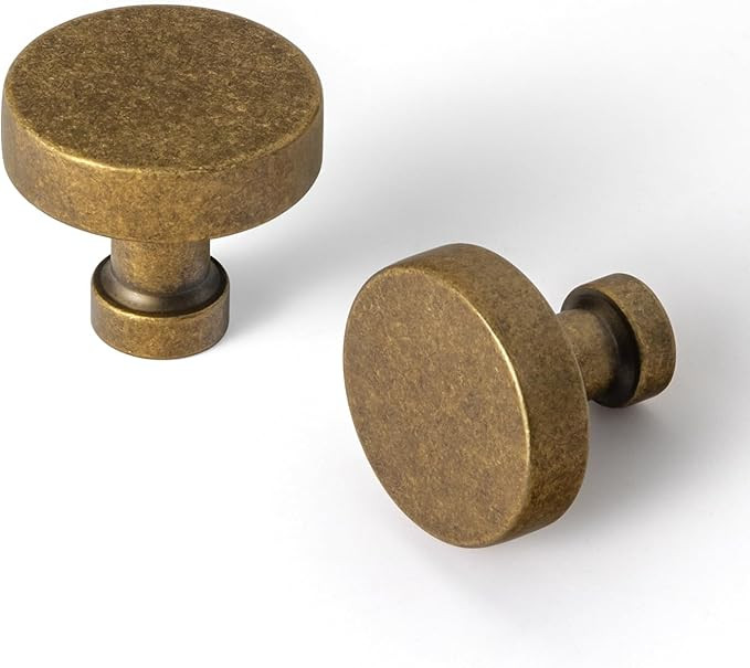Goo-Ki 6 Pack Kitchen Cabinet Hardware Antique Brass Drawer Knobs - Single Hole Retro Bar Handles... | Amazon (US)