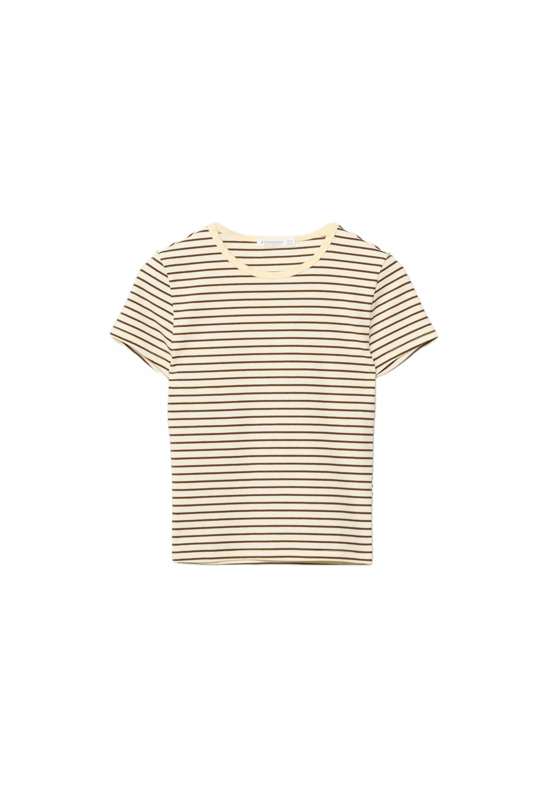 T-shirt basique slim fit à rayures - Tout afficher femme | Stradivarius France | Stradivarius (FR)