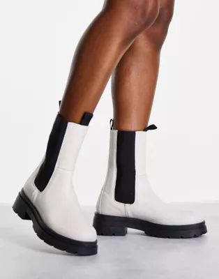 Topshop Kylie Chunky Chelsea Boot in Off White  | ASOS | ASOS (Global)