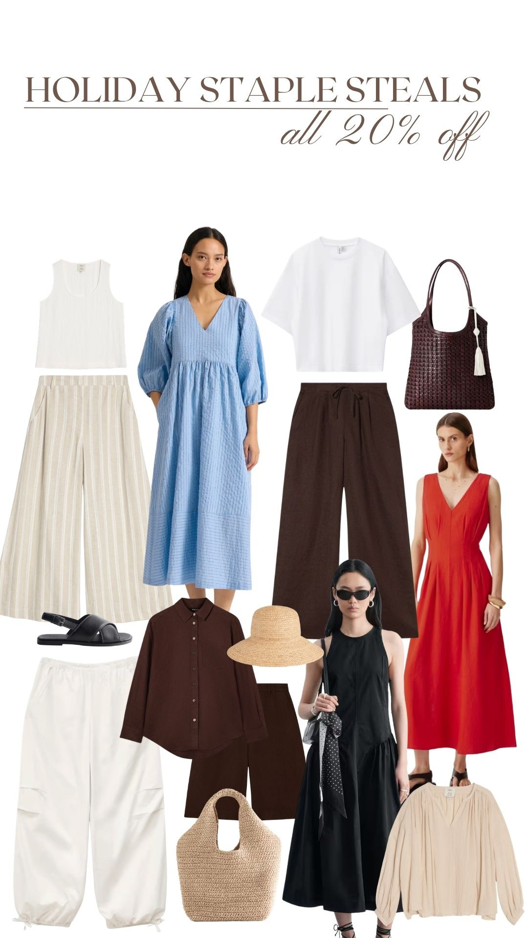 Holiday Staple Steals - 20% off everything in the edit ☀️ 


Summer Holiday Outfits, Neutral Capsule Wardrobe, Linen Wide Leg Trousers, Easy Throw On Dresses, Brown And Cream Outfit Ideas, Straw Bag And Sandals, Holiday Style,  Holiday Essentials, Summer Capsule  

 #LTKuk #LTKsummer #LTKtravel