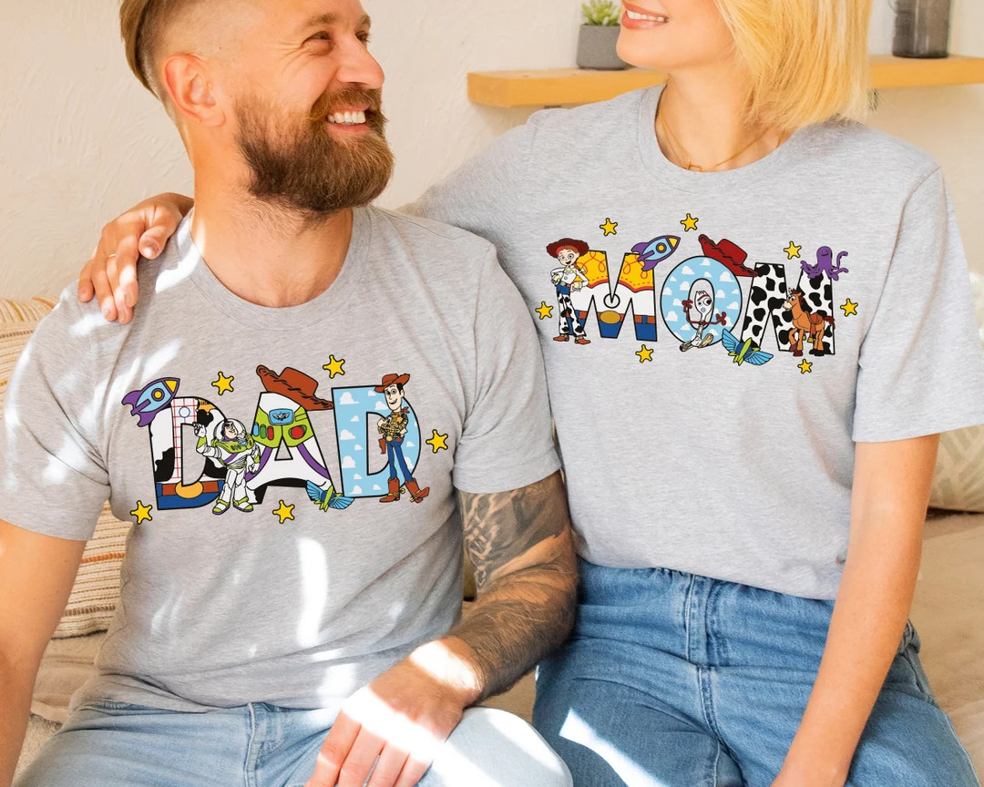Toy Story Dad Toy Story Mom, Dad Mom Disney Birthday Tee, Family Toy Story Matching Birthday Shir... | Etsy (US)