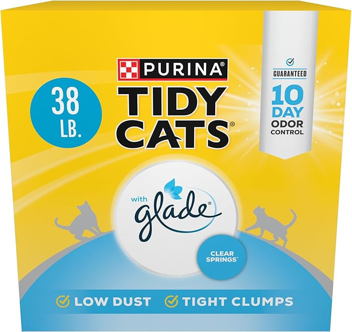 Purina Tidy Cats Clumping Multi Cat Litter, Glade Clear Springs - 38 lb. Box | Amazon (US)
