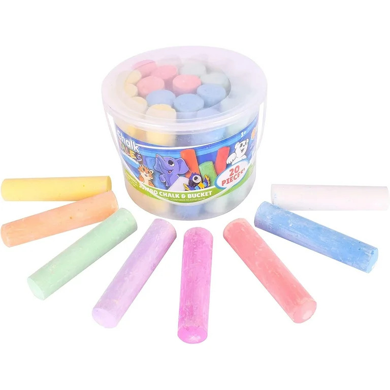 Sunny Days Entertainment Maxx Chalk Sidewalk Chalk with Storage Bucket, (20 Pack) | Walmart (US)