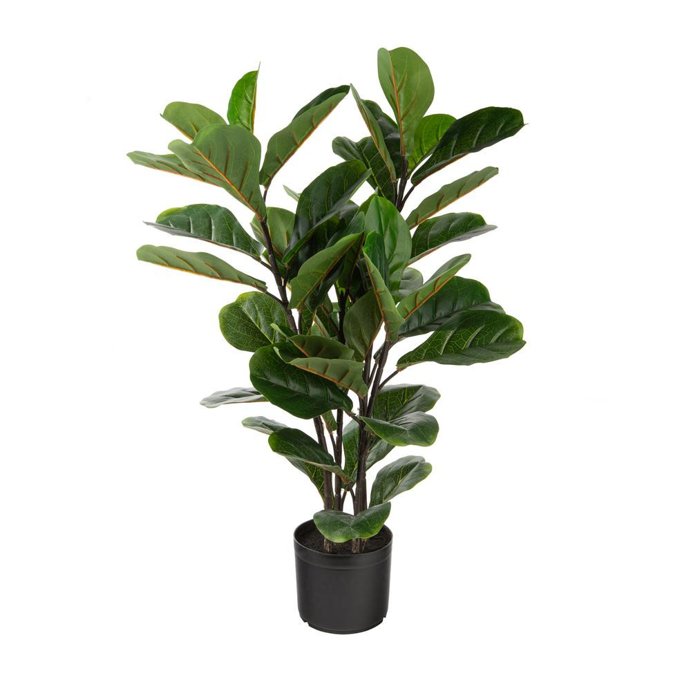 NATURAE DECOR Fiddle Leaf Fig 35 in. Indoor/Outdoor Artificial | The Home Depot