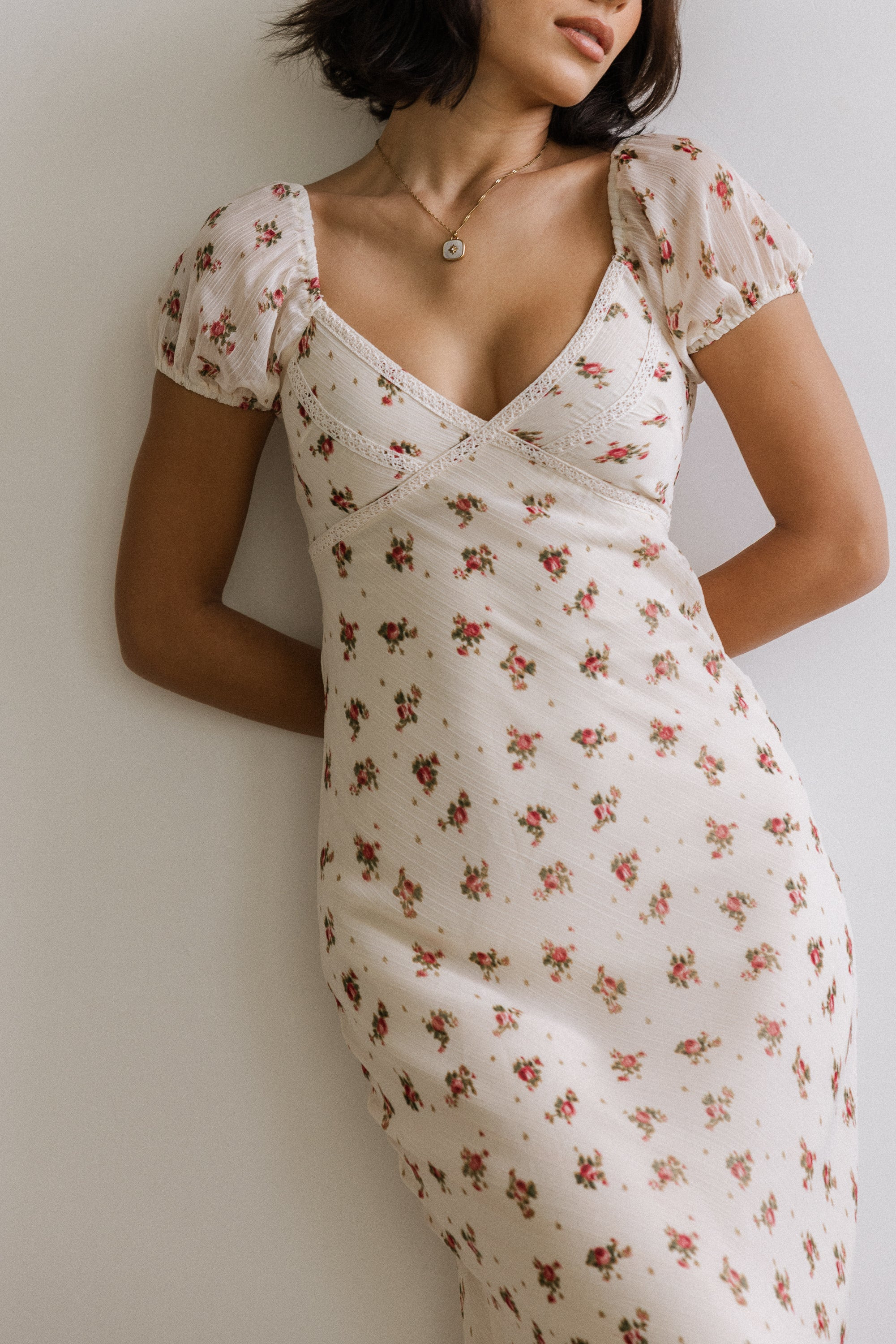 Cammie Floral Maxi Dress in Cream | Böhme US