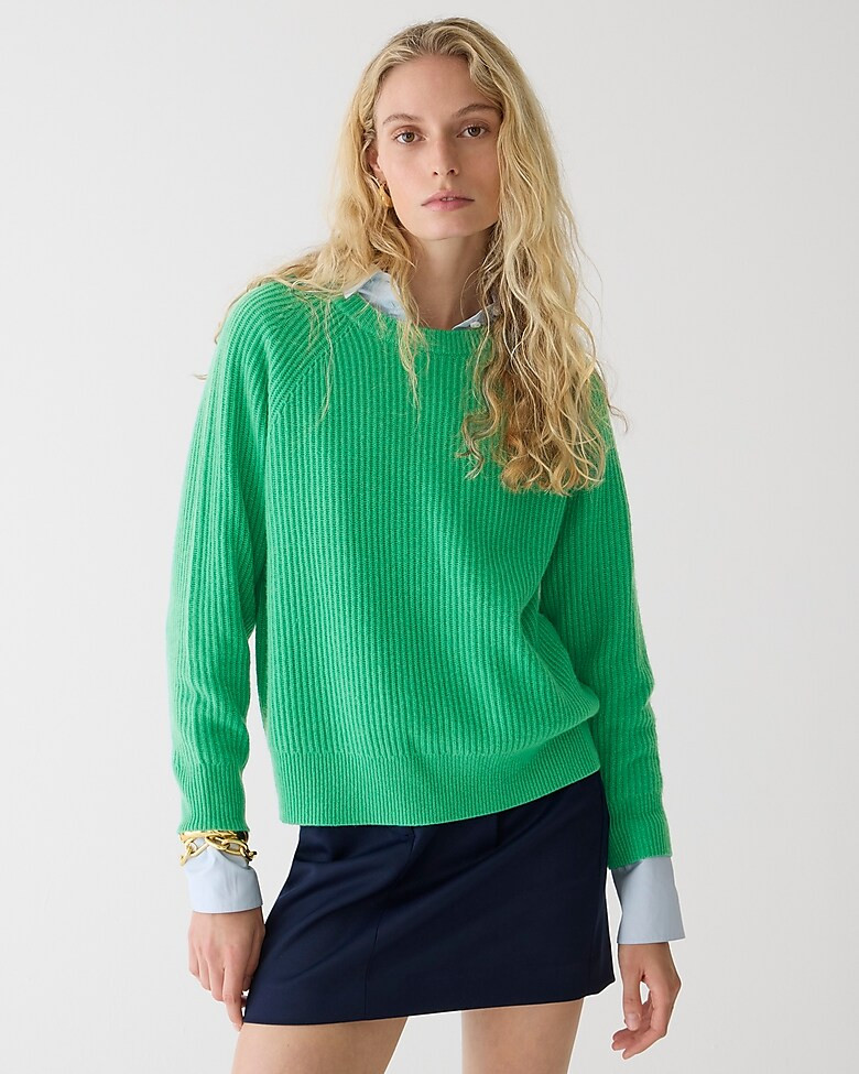 Ribbed cashmere oversized crewneck sweater | J. Crew US