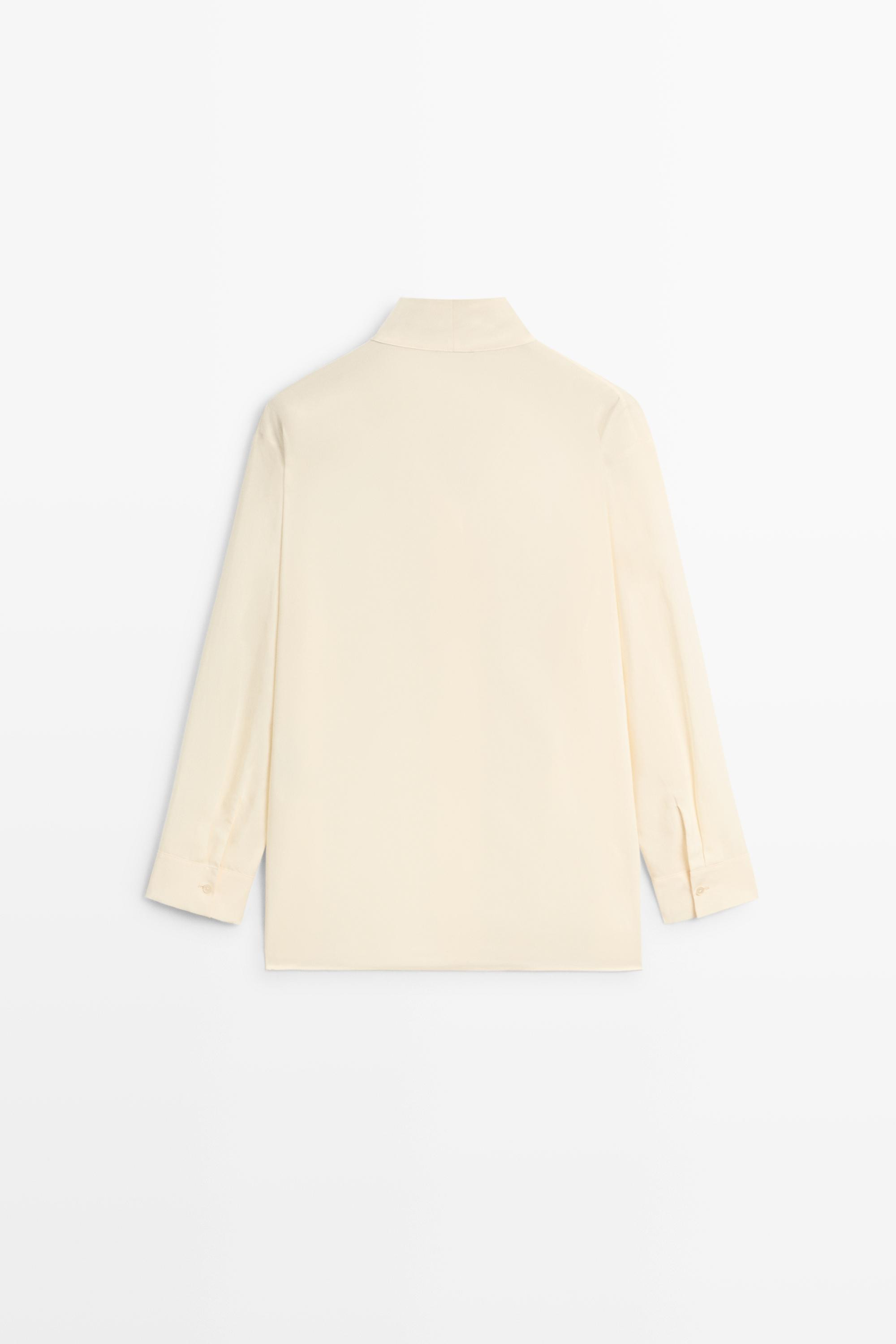 Flowing stand collar shirt | Massimo Dutti UK