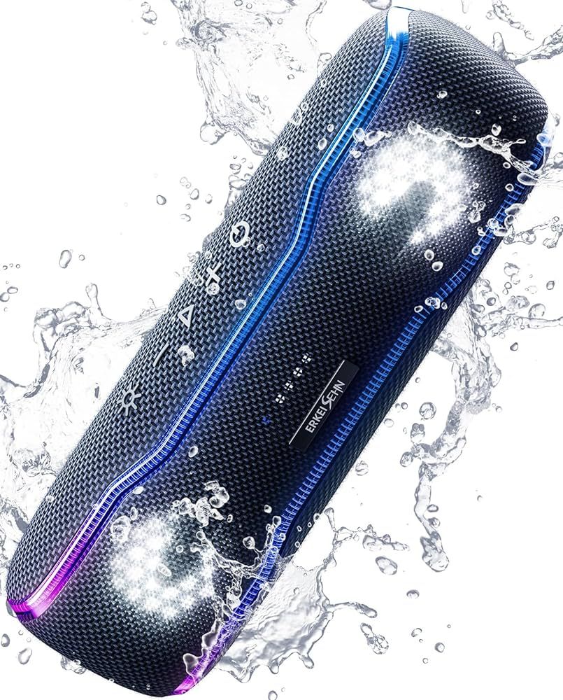 Portable Bluetooth Speaker, IPX7 Waterproof Wireless Speaker with Colorful Flashing Lights, 25W S... | Amazon (US)