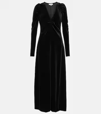 Puff-sleeve velvet maxi dress | Mytheresa (UK)
