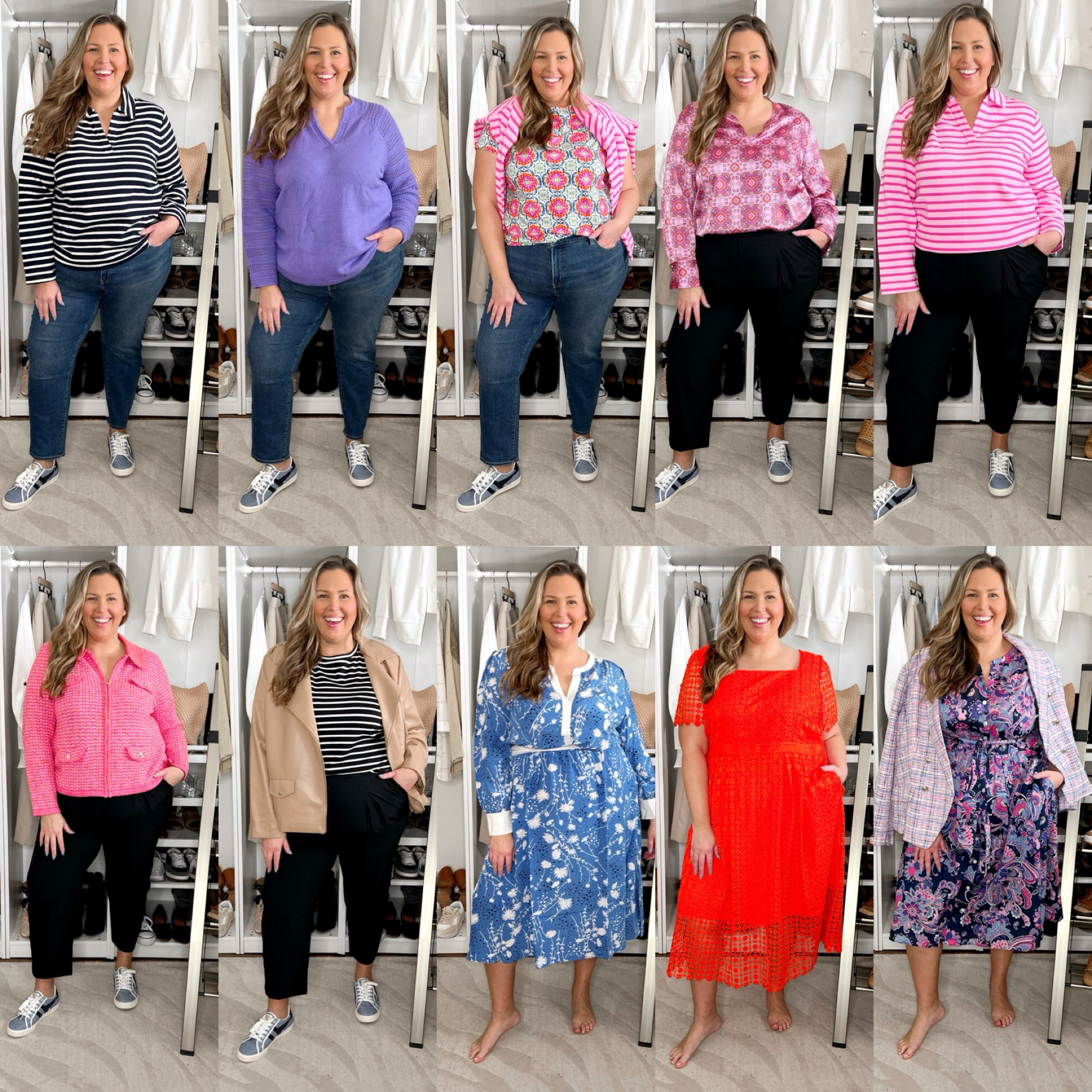 Talbots plus size spring haul! I am wearing a 20 PLUS or a 2X in everything here! The only thing I’d size down to an 18 in is the leather jacket, the tweed blazer, and the orange dress! Fantastic options for graduation dresses, or any spring daytime occasions! The stretch woven pants are a huge win for me, so so comfy… I maybe would like a 3x in them. 

#LTKplussize #LTKover40 #LTKworkwear