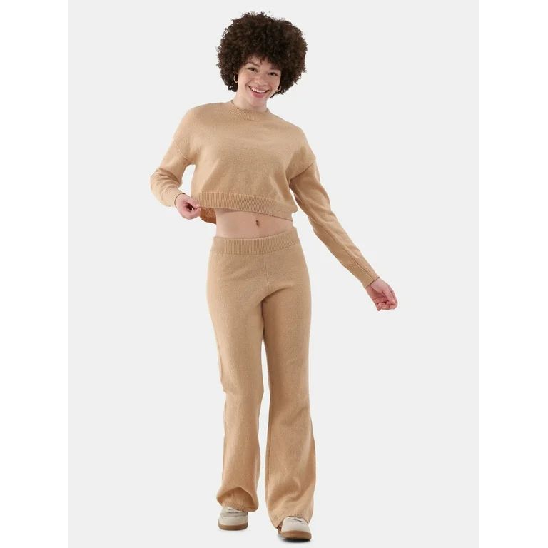 No Boundaries Crewneck Sweater and Pants Set, 2-Piece, Women's and Women's Plus | Walmart (US)