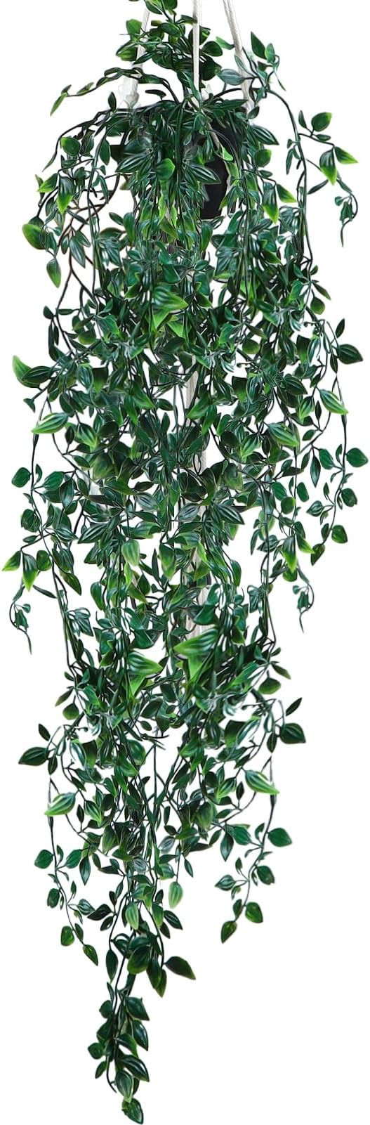 Fake Hanging Plants with Pot, Artificial Plant for Indoor Outdoor Decor, Faux Ivy Vine for Home Office Decor (1 Pack) | Amazon (US)