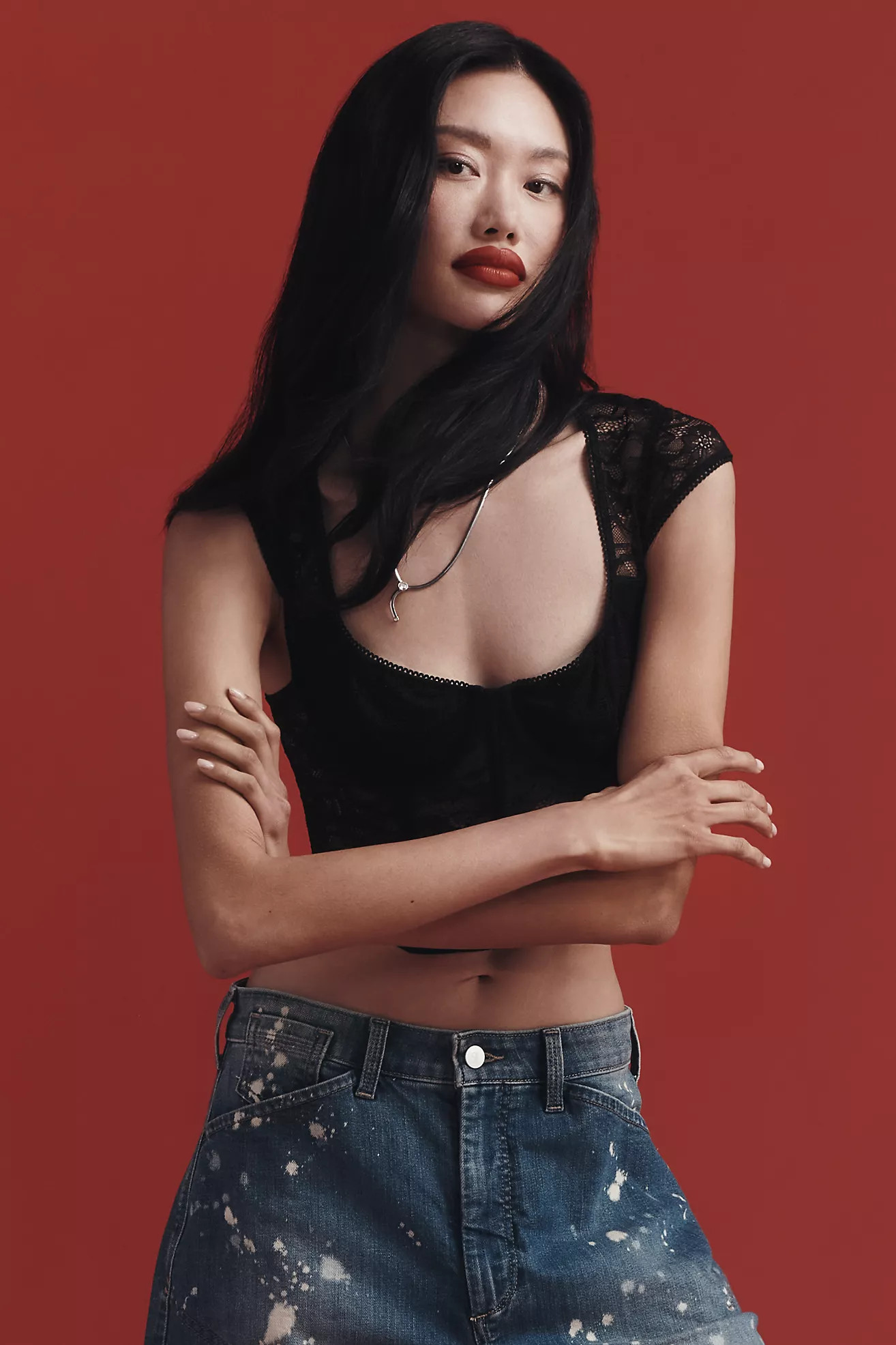 LyreBird Lace Corset Pullover Top | Anthropologie (US)