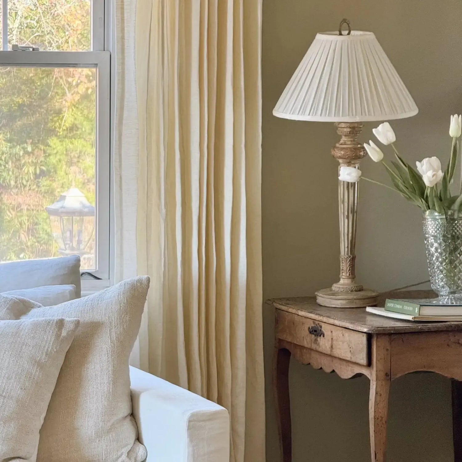 Patti Premium Belgian Linen Flax Curtain Pleated | TWOPAGES