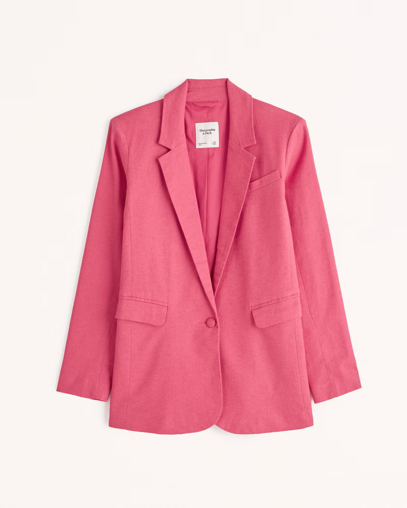 Linen-Blend Blazer | Abercrombie & Fitch (US)