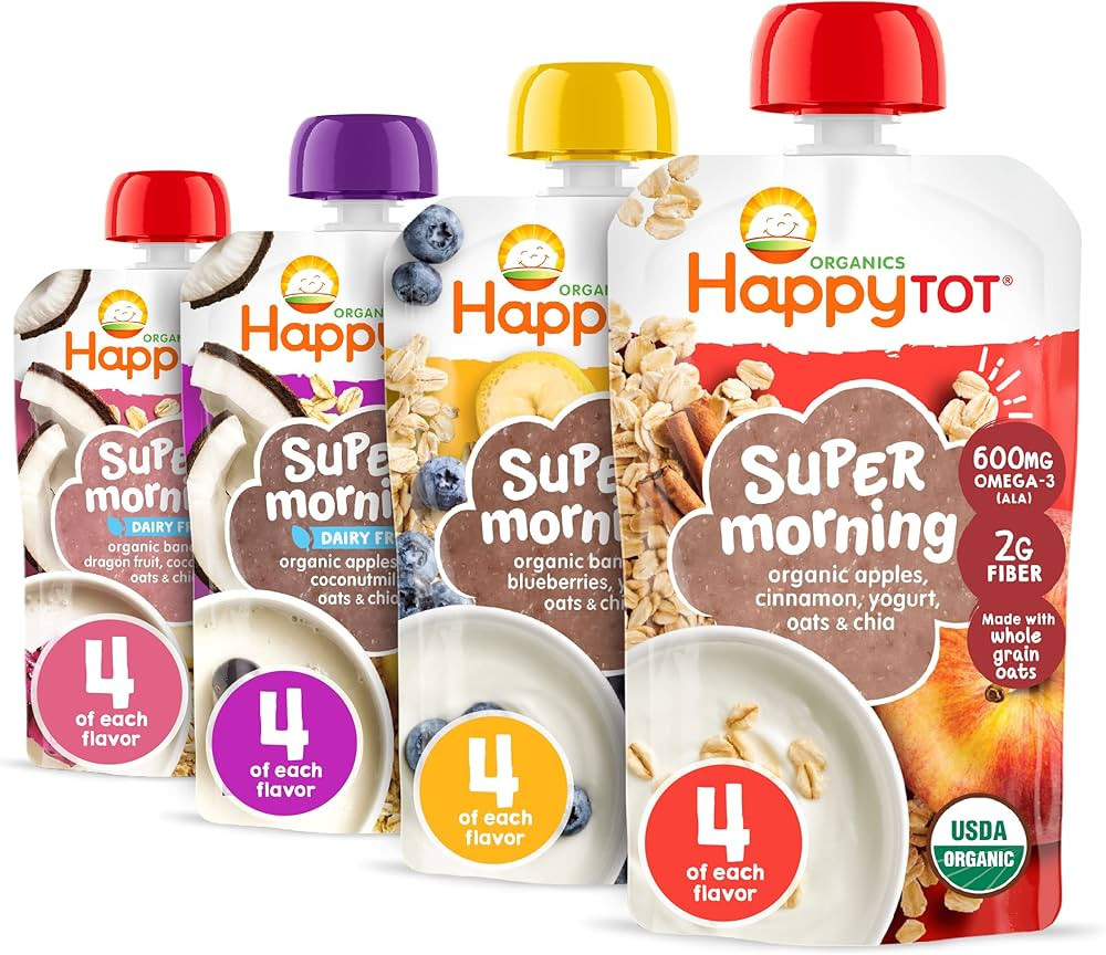Happy Tot Organics Super Morning Variety Pack, 4 Ounce Pouch (Pack of 16) | Amazon (US)