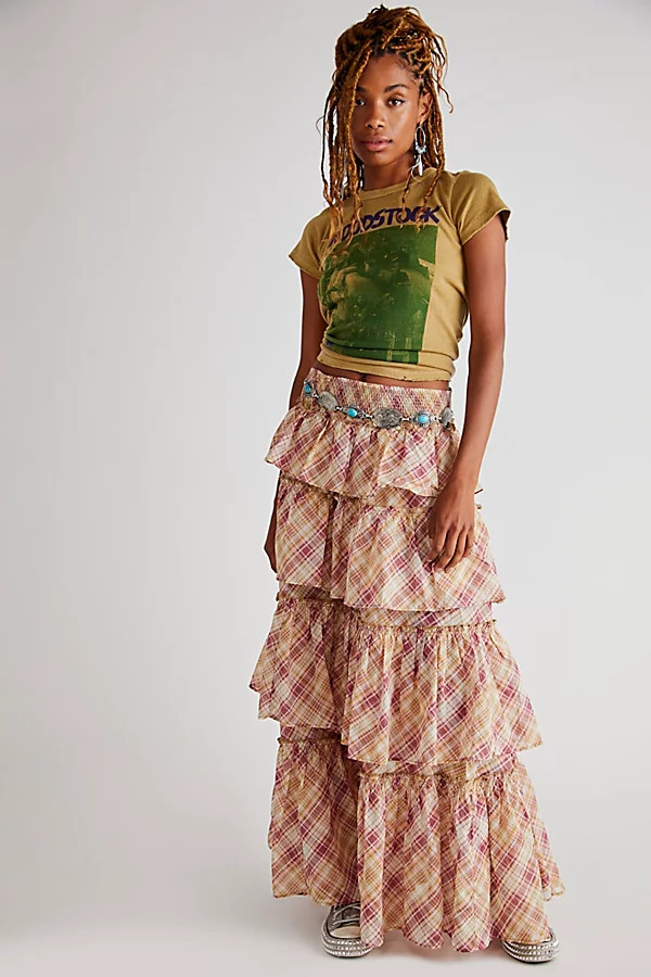 Sawyer Maxi Skirt by Free People, Rose Combo, XL | Free People (Global - UK&FR Excluded)