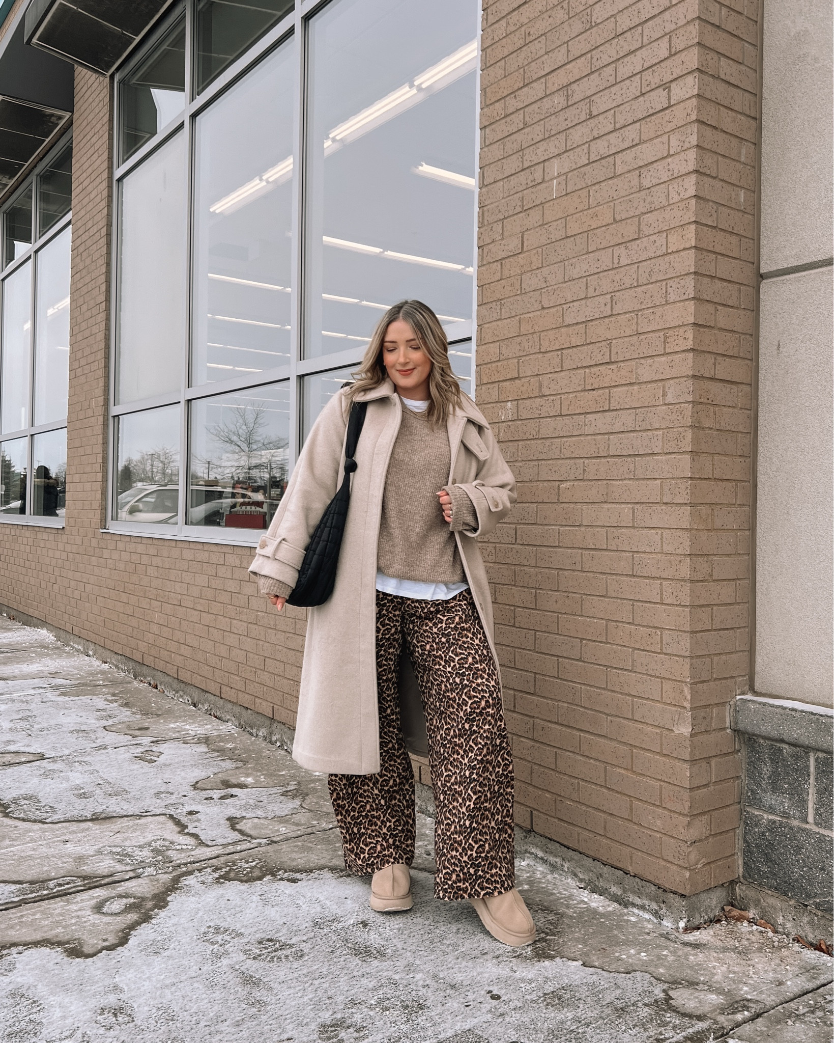 Cozy winter outfit - leopard print pants are 45% off (TTS, wearing L), basic white tee (L) layered under neutral sweater (sized up to XL for an oversized fit). My Abercrombie coat is older, but I linked similar options from their current collection. Ugg tazz platforms fit TTS, I’m usually a 9.5-10 and wear a 10


#LTKmidsize #LTKwinter #LTKsale