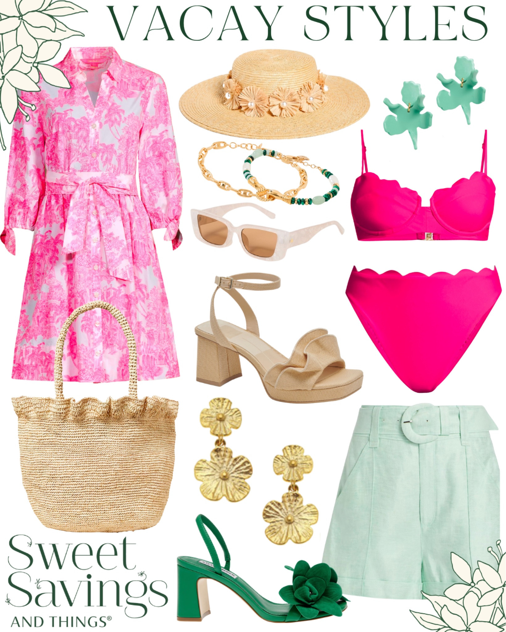 Vacay-ready in these chic and sweet fashion finds! 🏝️☀️🩷