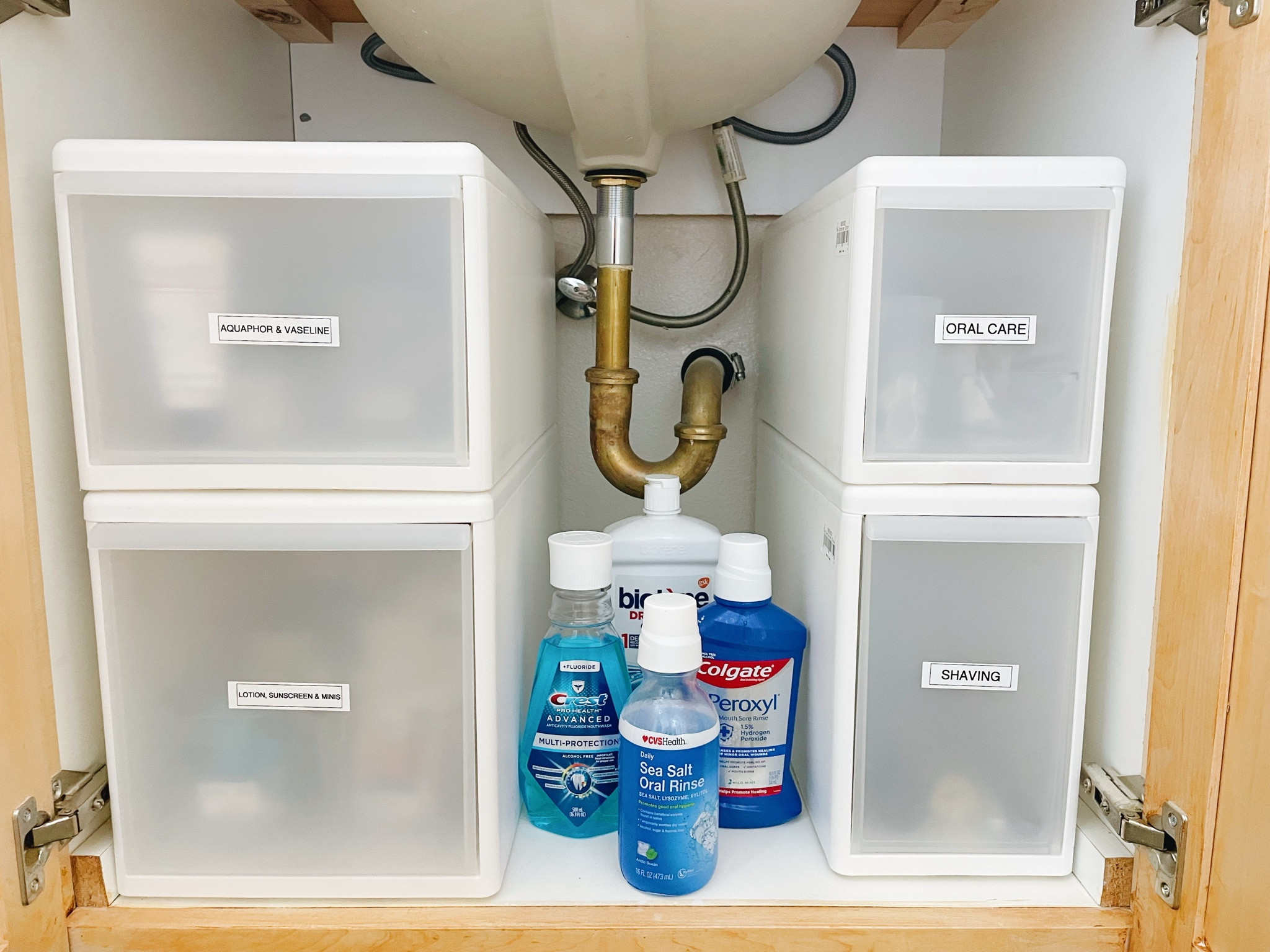 Stacking drawers help keep bathroom cabinets organized without the mess! #bathroomorganization 

#LTKStyleTip #LTKFindsUnder100 #LTKHome