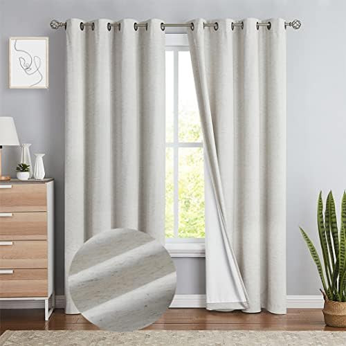H.VERSAILTEX 100% Blackout Curtains for Bedroom Thermal Insulated Linen Textured Curtains Heat an... | Amazon (US)