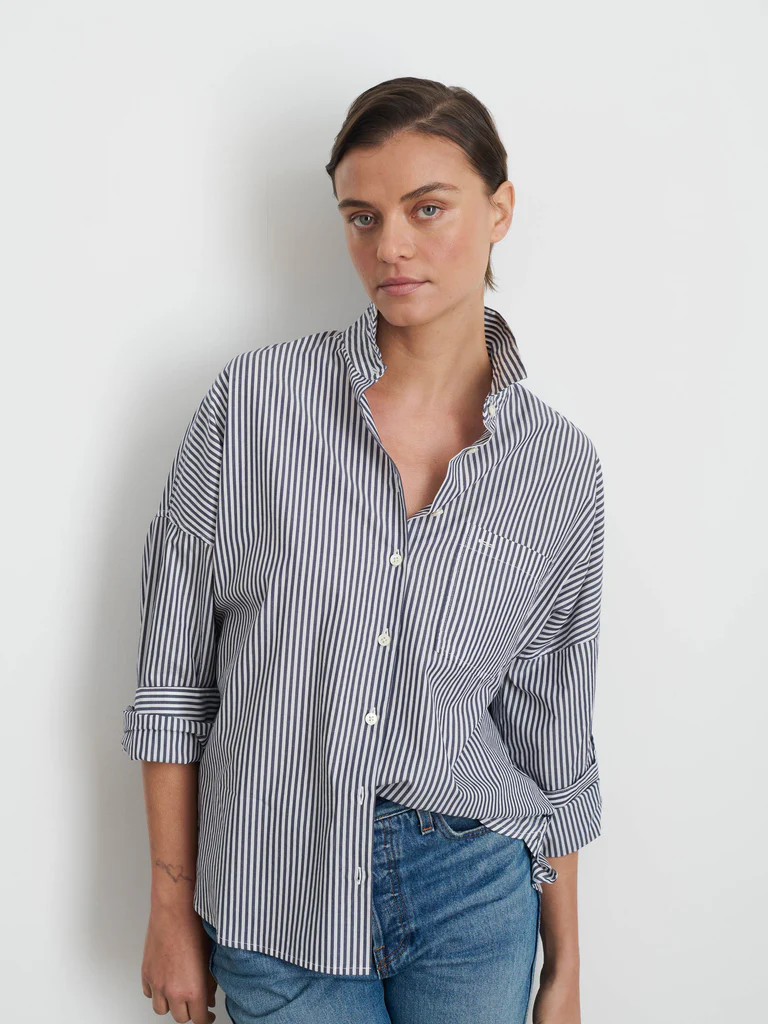 Jo Shirt in Striped Cotton Poplin | Alex Mill
