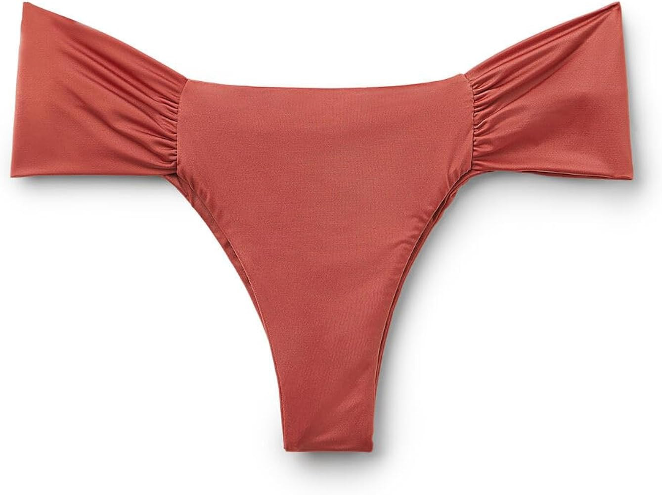 CALZEDONIA Woman's Draped Brazilian Swimsuit Bottom Shiny Satin | Amazon (US)