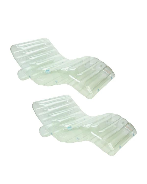 Clear Seaglass Chaise Lounger - 2 Pack | FUNBOY