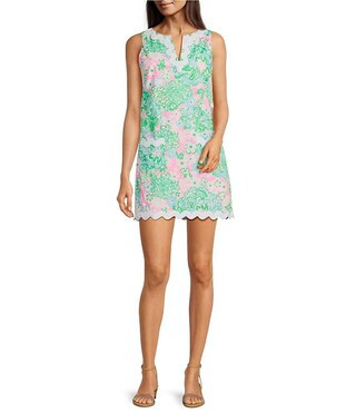 Lilly Pulitzer Romey Multi Plumes In Bloom Print Split V-Neck Sleeveless Ric Rac Shift Romper | D... | Dillard's