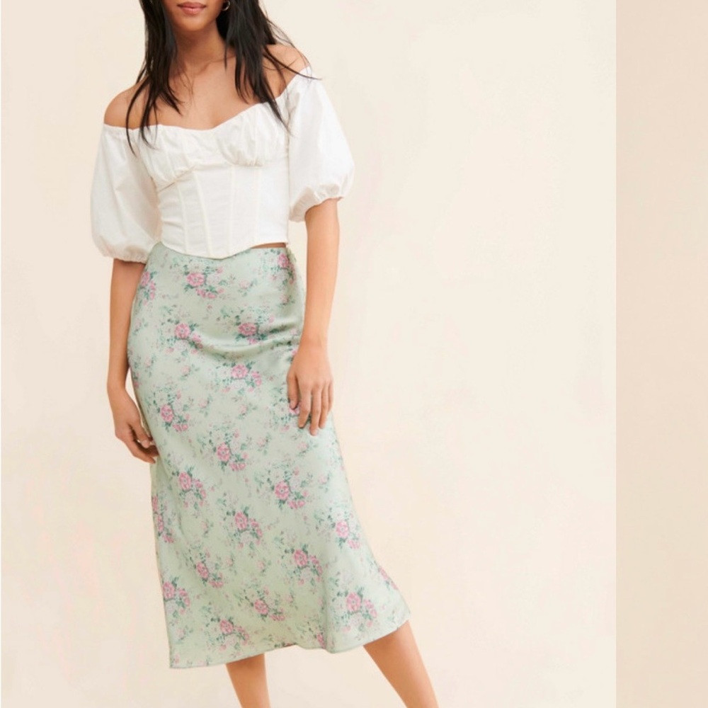 Maison Amory Green Romance Slip Midi Skirt | Poshmark