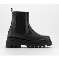 OFFICE Alvie Chunky Cleated Ankle Boots Black Leather | OFFICE London (UK)