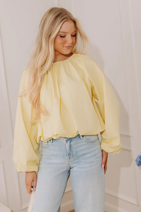 Bright Smile Balloon Hem Poplin Top | Impressions Online Boutique