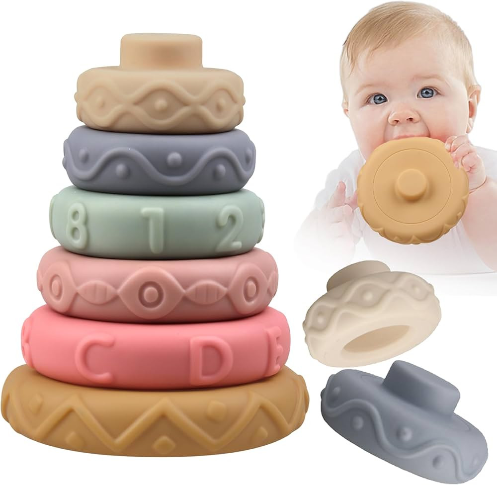 Stacking Rings Soft Toys for Babies 6 Months and up Old Girls Boys - Toddlers Sensory Educational... | Amazon (US)