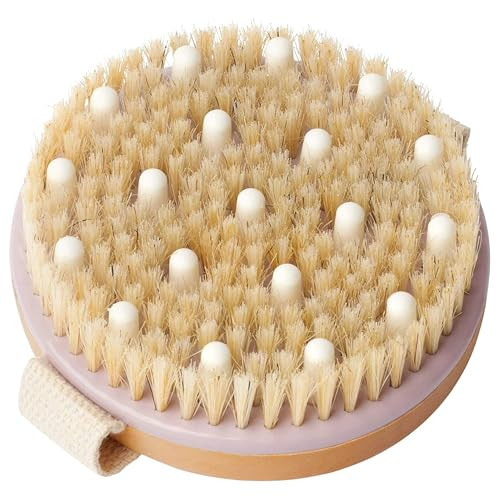 MainBasics Dry Brushing Body Brush for Lymphatic Drainage, Dry Skin, Cellulite, Blood Circulation with Exfoliating Natural Bristles and Massage Nodes for Flawless Skin | Amazon (US)