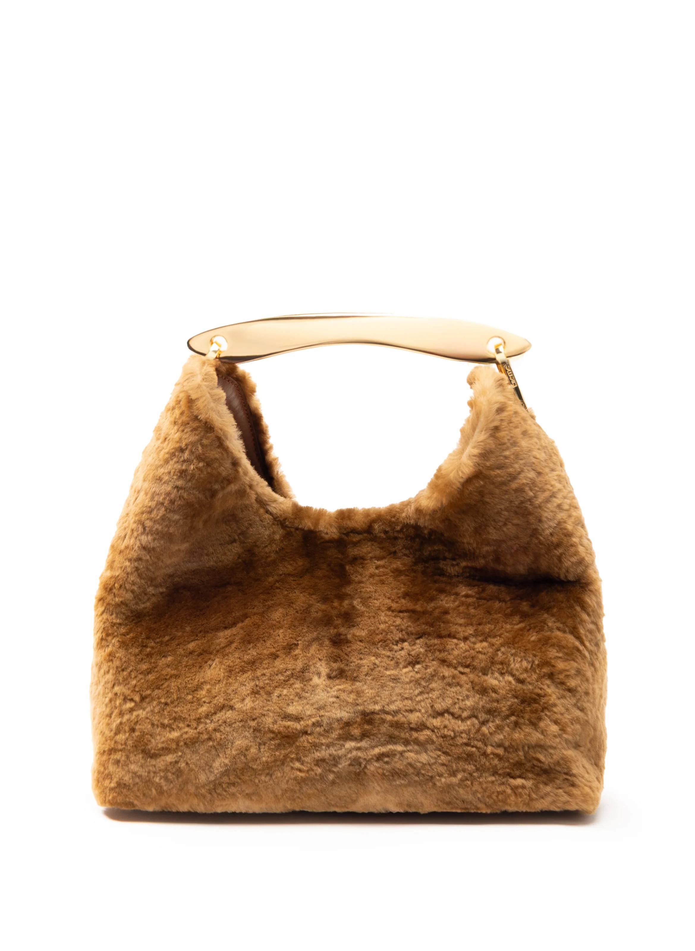 Boomerang Shearling Caramel - French Top Handle Bag - Elleme | Elleme